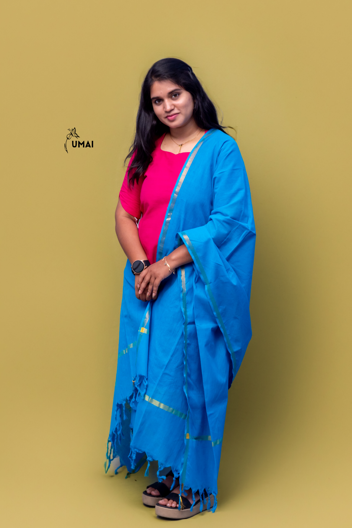Mangalagiri Blue & Pink Charm