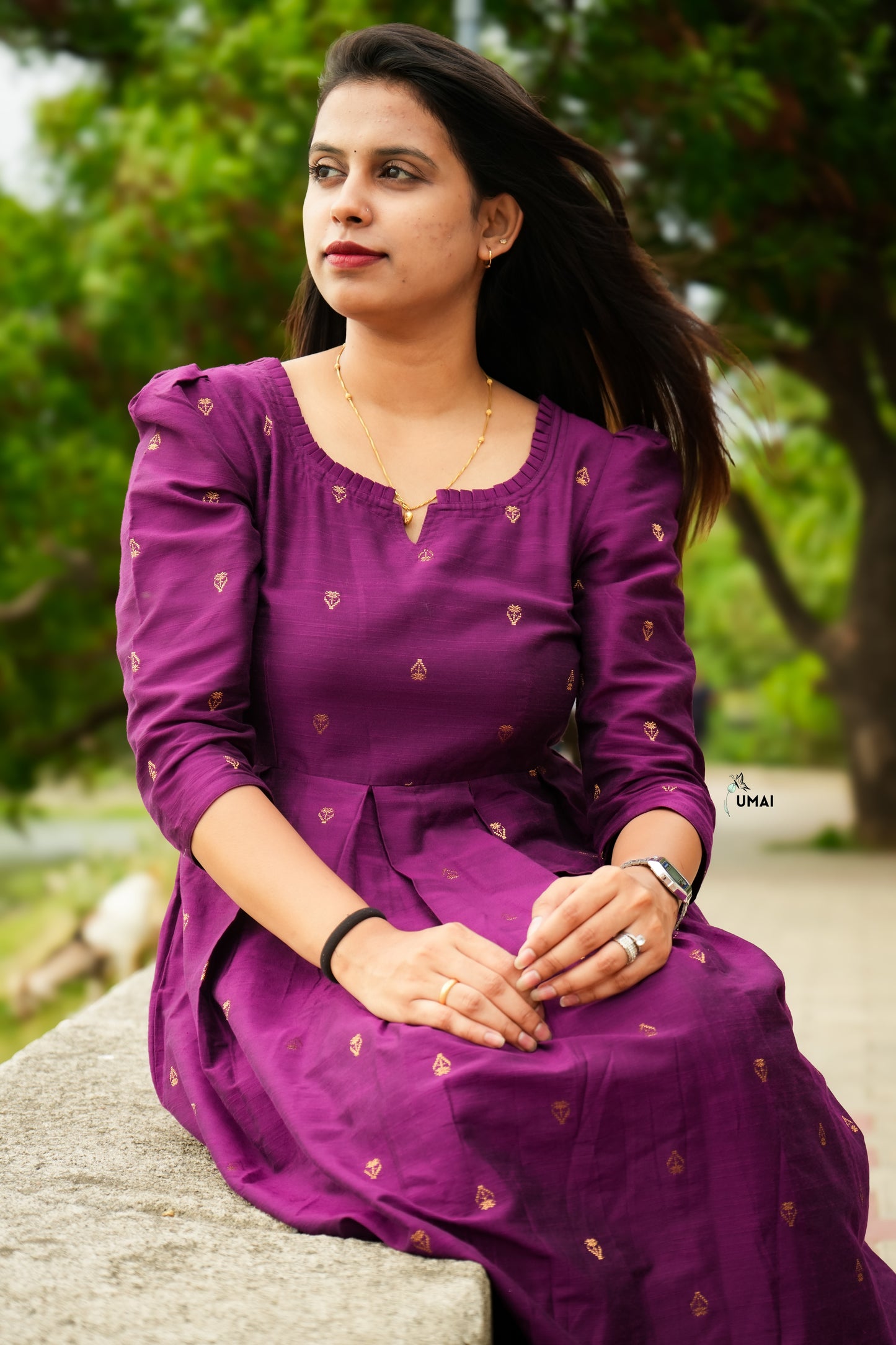 Purple Petal Ethnic Dress