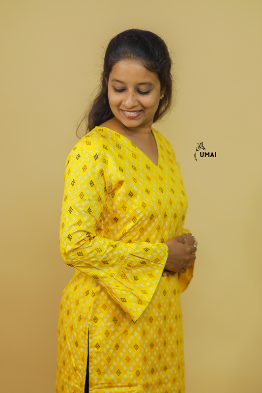 Sunlit Mustard Kurti