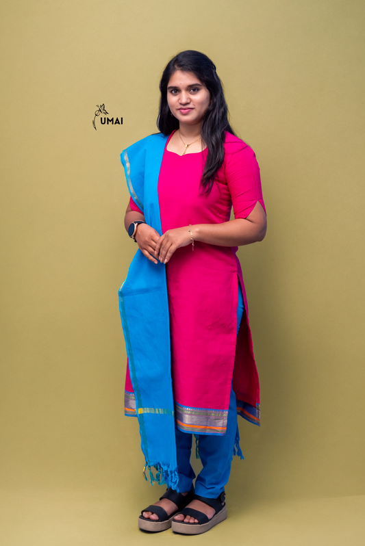 Mangalagiri Blue & Pink Charm